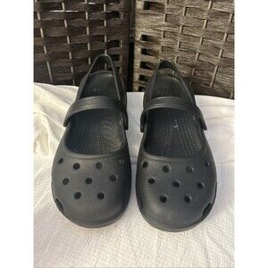 CROCS Women's Black Mary Jane Slip on Sandals with Straps Size 7